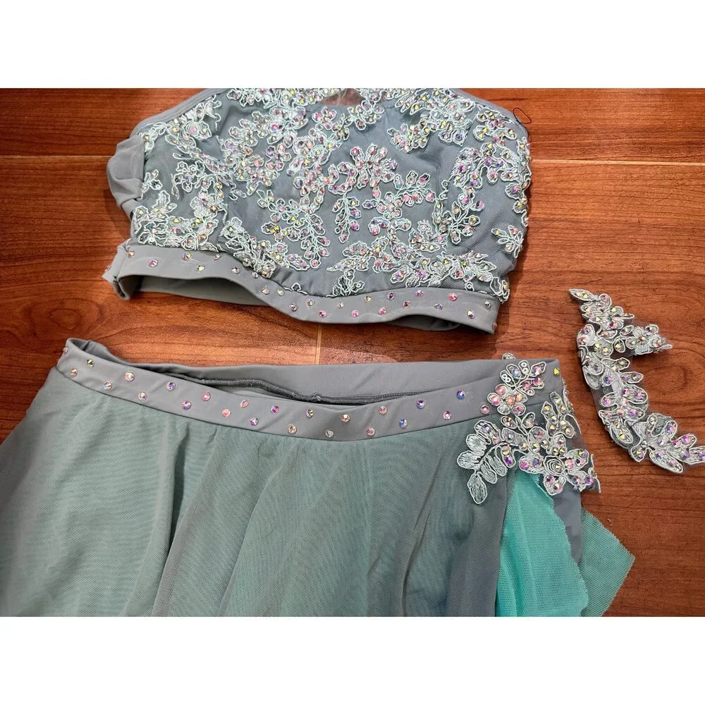 Pre-Owned Dance Costume XL Child Green Revolution RC24589 Lyrical Contemporary